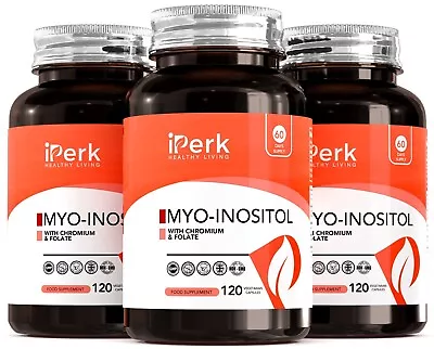 Myo-Inositol Chromium &Folate Blend1000mg Inositol Per Serving 3X120 Vegan Caps • £29.90