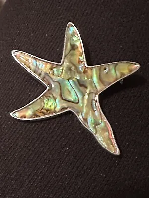 Vtg 2 1/2” Abalone Freeform Star Fish Brooch/pin/pendant - Costume Jewelry • $19.99