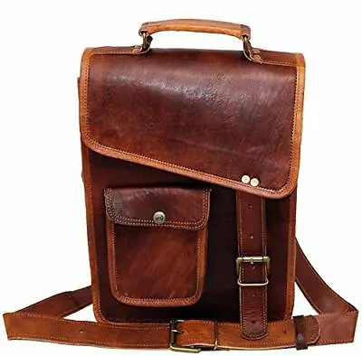 11  Sturdy Full Grain Leather Satchel Sling IPad Messenger Bag For Men & Women • $45.09