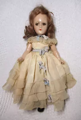 Vintage Composition Doll Unmarked (Alexander?) Brown Hair Sleep Eyes 11  • $55