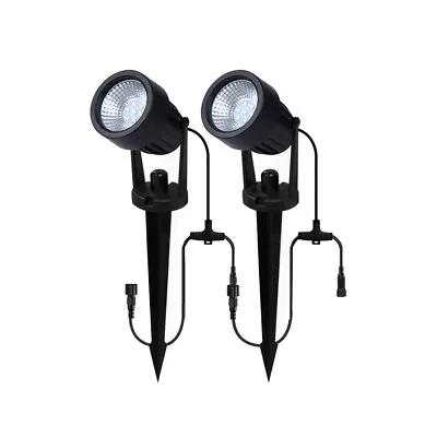 Litecraft Sitka Spike Light Kit 3W LED Outdoor IP65 Fitting In Black - 2 Pack    • £18.99