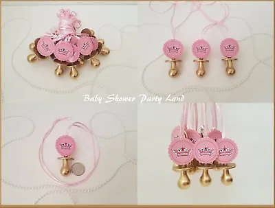 12 Princess Pacifier Necklace Baby Shower Favor Prize Game Its A Girl Decoration • $16.99