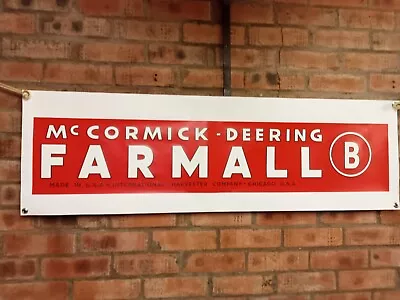 Mc CORMICK FARMALL DEERING B TRACTOR   Large Pvc WORK SHOP BANNER • £15