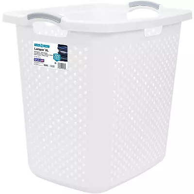 Home Logic 2.5 White Bushel XL Lamper Plastic Laundry Basket White New • $20.18