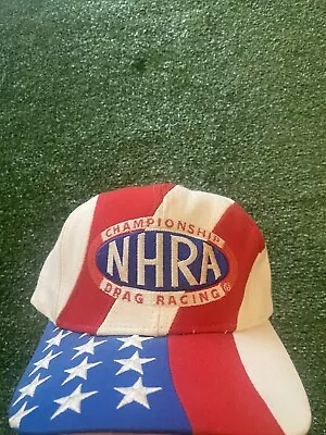 Vintage American Flag NHRA Championship Drag Racing Snapback Hat • $34.99