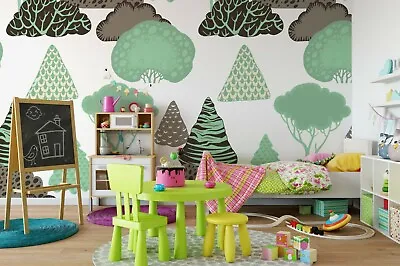 3D Mountain Tree Wallpaper Wall Mural Removable Self-adhesive Sticker 1028 • $225.18