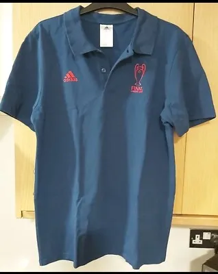Adidas UEFA Champions League 2017  Final Polo Shirt Size Medium Cardiff Navy • £15