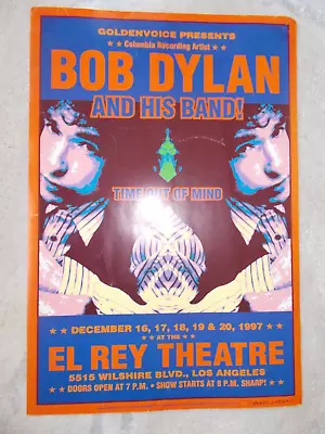 BOB DYLAN Original EL RAY THEATER L.A. 1997 CONCERT TOUR POSTER DEC 16TH-20TH VG • $12