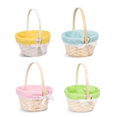 £7.49 • Buy Wicker Basket Kid Child Party Flower Craft Easter Egg Hunt  New Born Gift Basket