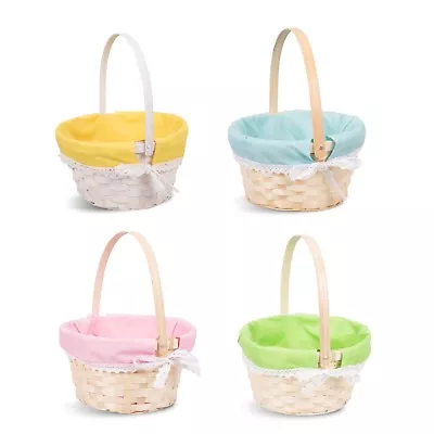 Wicker Basket Kid Child Party Flower Craft Easter Egg Hunt  New Born Gift Basket • £10.99