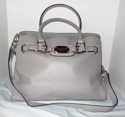 Michael Kors Hamilton East West Gray Pebbled Leather Satchel-Excellent Condition • $52