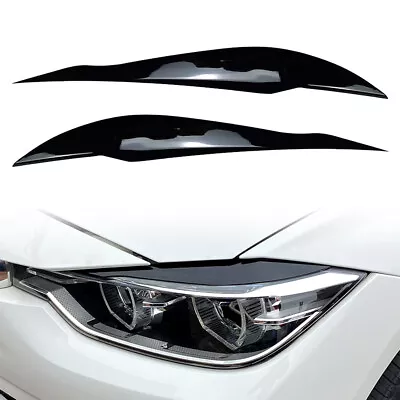2 Pcs Car ABS Headlight Eye Lid Eyebrow Cover For BMW 3 Series F30 F31 2013-2018 • $33.63