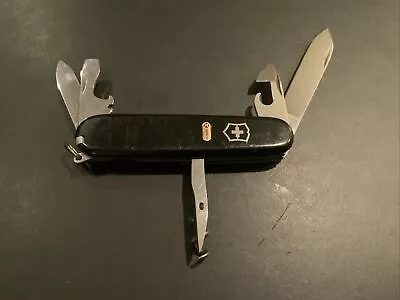 Victorinox Swiss Army Knife Black Spartan Gold Merck Emblem Very Clean • $34.95