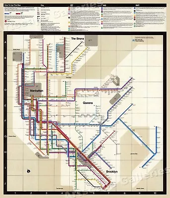 1972 Massimo Vignelli New York Subway Map - 24x28 • $23.95