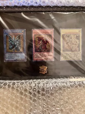 Yu-Gi-Oh! TCG 25th Anniversary Stainless Steel Egyptian God Cards • $1000