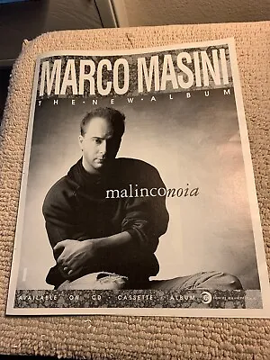 $7.49 • Buy 13.5-10 6/8” Marco Masini Malinconoia Album Ad Flyer