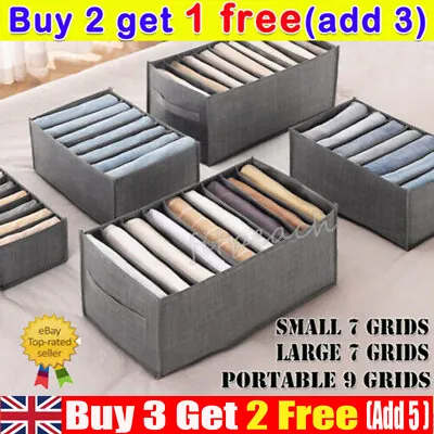 Clothes Drawer Organiser Divider For Wardrobe Closet Foldable Jeans. Storage Box • £2.59