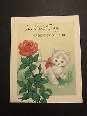 Vintage Mother’s Day Greeting Card Paper Collectible Kitten Cat • $8.99