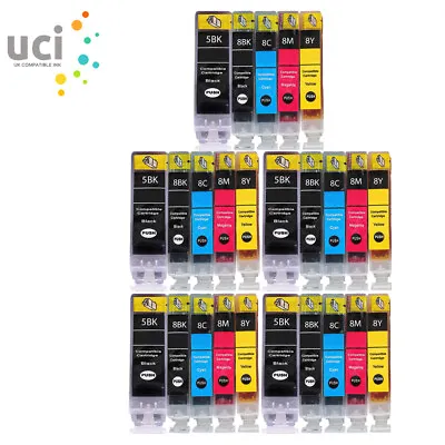 25 Ink For Canon PGI5 CLI8 Pixma MP600 MP610 MP800 MP800R MP810 Printer • £21.29