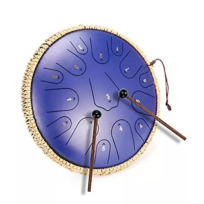 Steel Tongue Drum-  14 Inch 15 Notes Tongue Drum Instrument-Tongue Dark Blue • $92.78