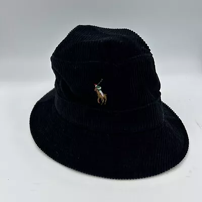 NWT Polo Ralph Lauren Unisex US Small Corduroy Bucket Hat Polo Black • $47.99