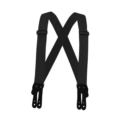 Men's Elastic Button End Work Suspenders Black • $39.28