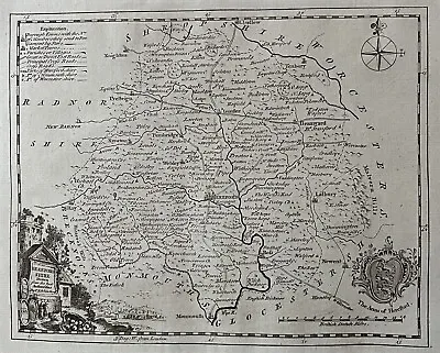 Antique Map Of Herefordshire By Thomas Kitchin C1786 • £17