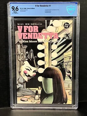 V For Vendetta #1 (1988) ❄️ CBCS 9.6 WHITE Pages ❄️ Alan Moore DC Graded Comic • $99.99