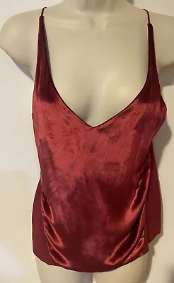 J BRAND Lucy Ruby Red Velvet Cami In Venetian Baroness Size XS • $69.99