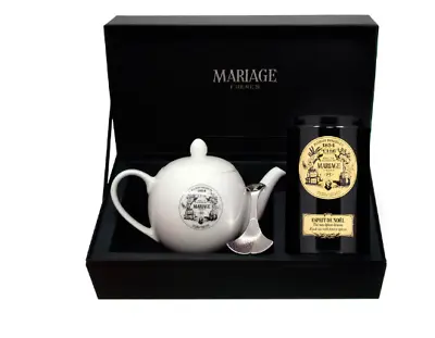 Mariage Freres - DÉGUSTATEUR™ Teapot & Tea Caddy Spoon Set ESPRIT DE NOËL • $179.95