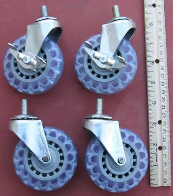 4 LOT Shepherd 3  Swivel Wheel Casters 3/8  Stem PRE30637ZN-VPR01-CG 201594 NEW • $21