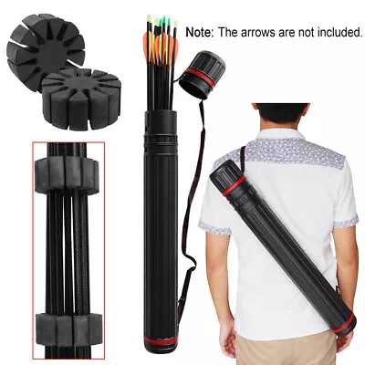 Adjustable Arrow Quiver Shoulder Tube Arrow Archery Case + 2 EVA Foam Round Rack • $48.96