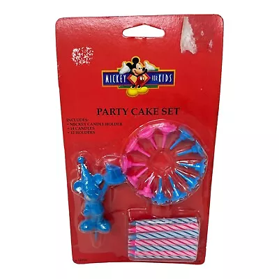 Mickey For Kids Party Cake Set Candle Holders Candles Disney Vintage • $10