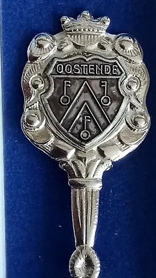 Oostende Belgium Mercator Ship Vintage Souvenir Plated Tea Spoon Boxed • £7.95