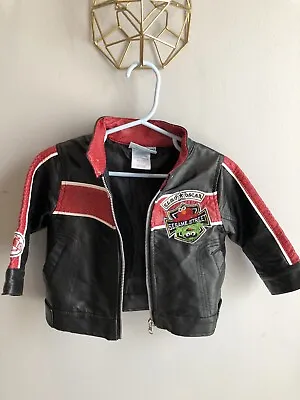 $12 • Buy Sesame Biker Toddler Baby Faux Vegan Leather Oscar Moto Elmo Bomber Jacket 12M