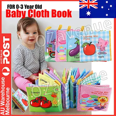 Newborn Infant 0-3 Years Educational Fabric Baby Toys Cloth Books Melbourne • $6.55