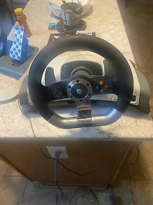 Microsoft Xbox 360 Wireless Racing Steering Wheel With Pedals Complete  FWRW02 • $39