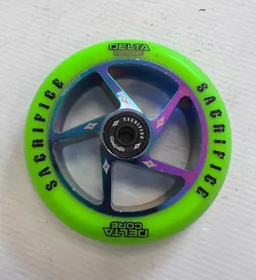 Sacrifice 110mm Stunt Scooter Wheel (Single Wheel) - Green/Neo *EX DISPLAY* • £15