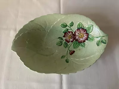 Vintage Carlton Ware Primula Pattern On Green Leaf Dish Made In England 11  • $15