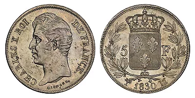 FRANCE 1830-MA AR 5 Francs. NGC AU Details Gadoury 644; Mazard 822. • $205