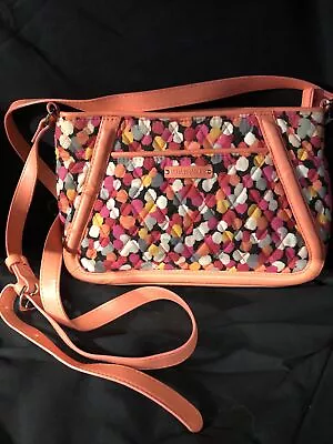 Vera Bradley Trimmed Trapeze Pixie Confetti Orange Polka Dot Crossbody Bag • $29.99