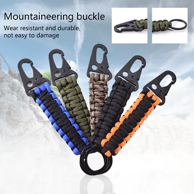 Carabiner Umbrella Rope Keychain Tactical Survival Tool Clip Lock Buckle Hook • $6.55