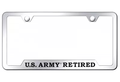 U.S. Army Retired Mirrored Chrome Notched License Plate Frame Official Licensed • $14.95