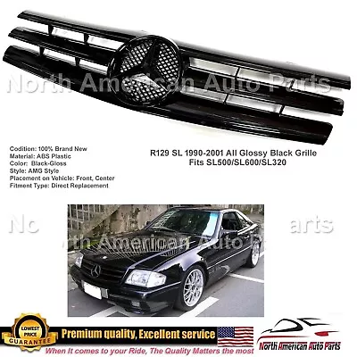 SL500 SL600 SL320 SL Grille AMG Style All Black With OEM Star 1990-2002 R129 • $179