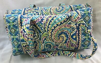 Vera Bradley Small Duffel Capri Blue Pattern Retired Excellent Condition • $59.99