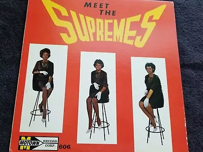 The Supremes - Meet The Supremes RARE 1962 1st STOOL COVER MOTOWN 606 LP VG/VG. • $800