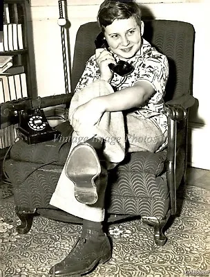 1948 Child Glenny Brown Bill Telephone Call Vintage Chair 8X10 Vintage Photo • $24.99