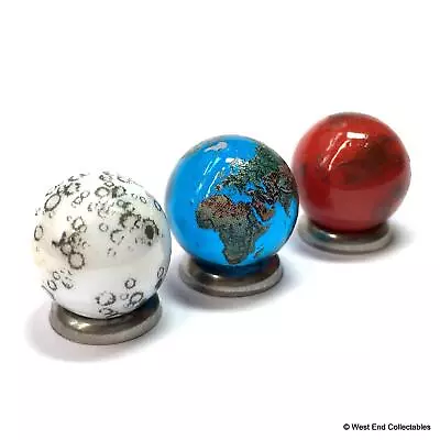 It's A Small World! Super TINY 15mm 0.5  Glass Detailed Globe Planet Marble Set • $16.42