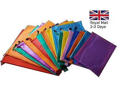 A3 A4 A5 Fabric Zip Portfolio Bags Filing Document Pencil Storage Holder   • £2.29