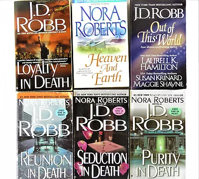 Books: J.D.Robb Mystery Books (5 Books) & 1 Nora Roberts Book • $9
